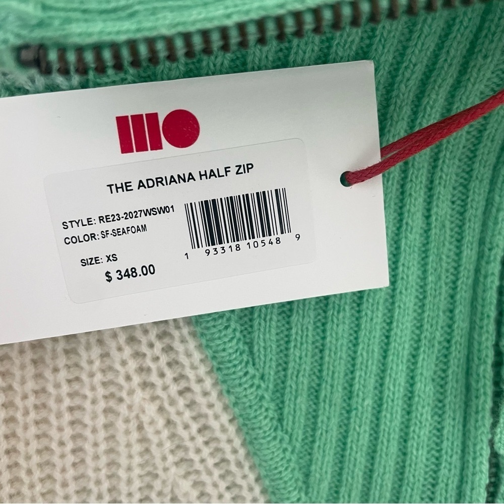 Solid & Striped Nwt Adriana Quarter Zip Sweater Stripes Ribbed Wool Cashmere — image 7 of 8